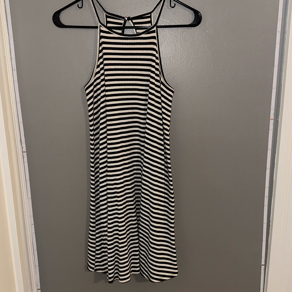 Black and white striped dress in size small
